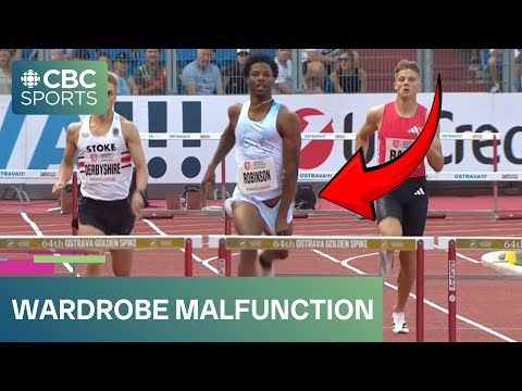 VIRAL MOMENT: Chris Robinson overcomes WARDROBE MALFUNCTION to win race | #CBCSports