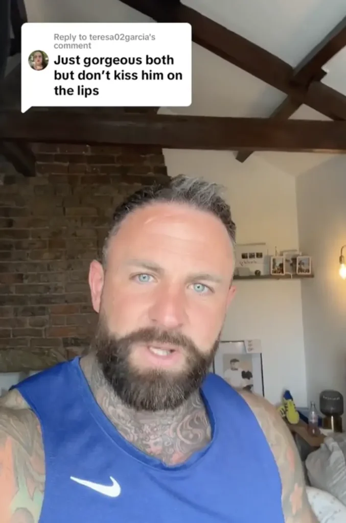 Tom defended himself against comments telling him not to kiss his child.