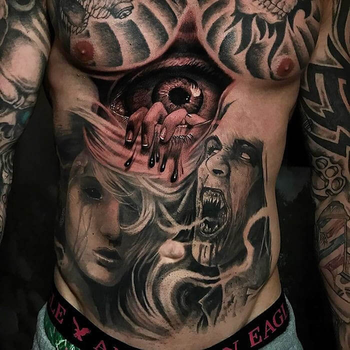 A 3D Tattoo for Horror Movies Fans