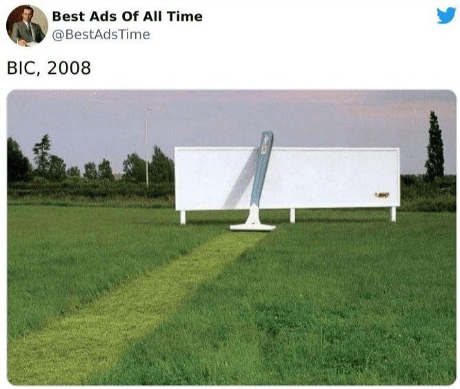 Bic's Shaved Grass Advertisement