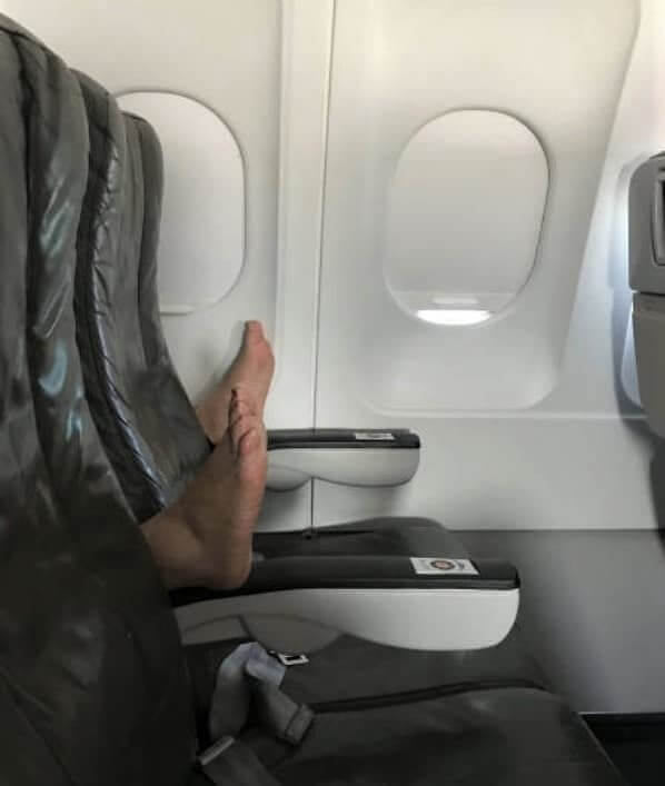 Getting Too Comfortable On A Flight