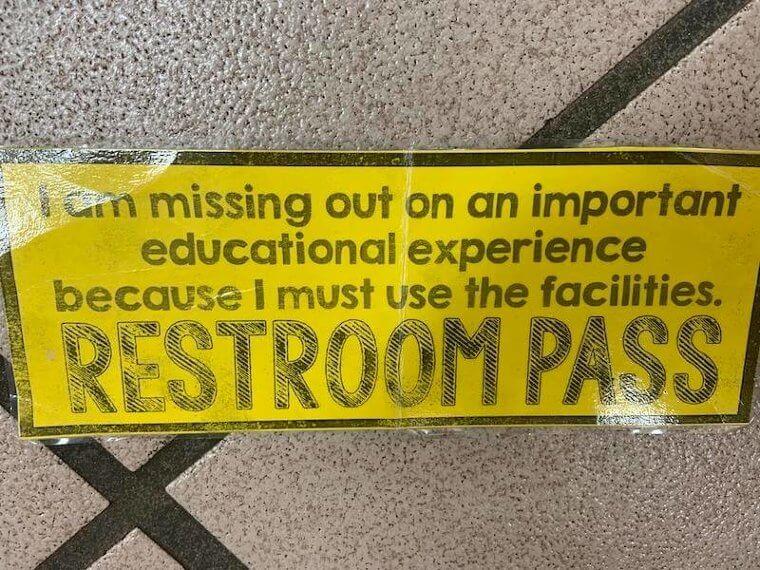 An Awkward Restroom Pass For Students
