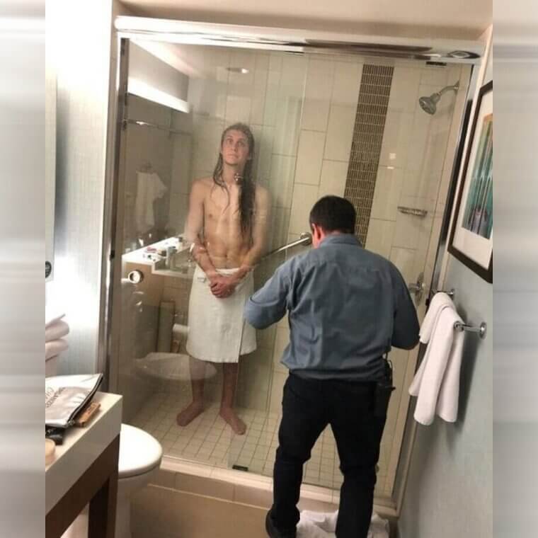Stuck in His Own Shower