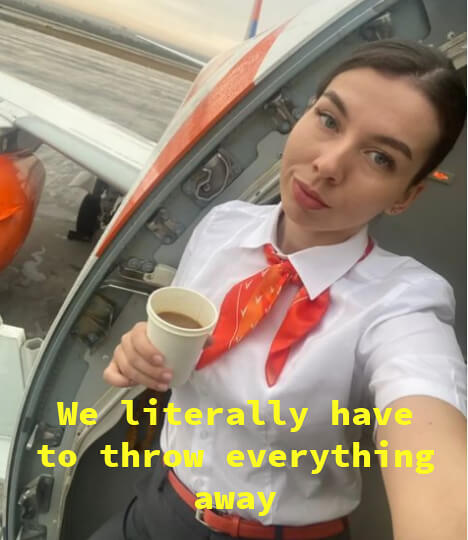 The Cabin Crew Has to Throw All the Leftover Food Away
