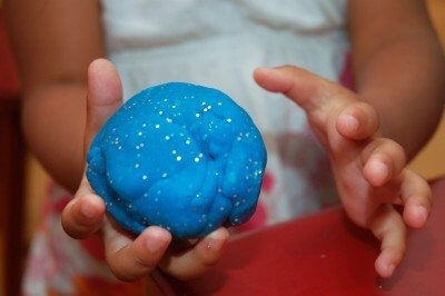 Remove Spilled Glitter With Play Dough