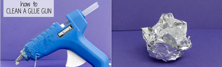 Clean a Glue Gun With A Ball Of Aluminum Foil