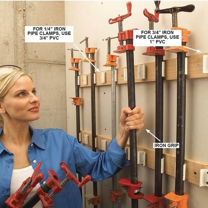 Use a Pipe to Create a Rack for Pipe Clamps