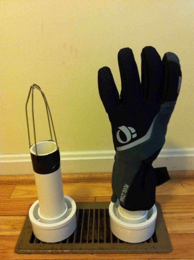 Dry Out Those Gloves on a PVC Pipe