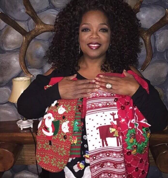 Jimmy Fallon Sends Oprah Dog-Sized Christmas Sweaters