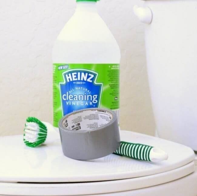 Clean Your Toilet With Vinegar And Duct Tape