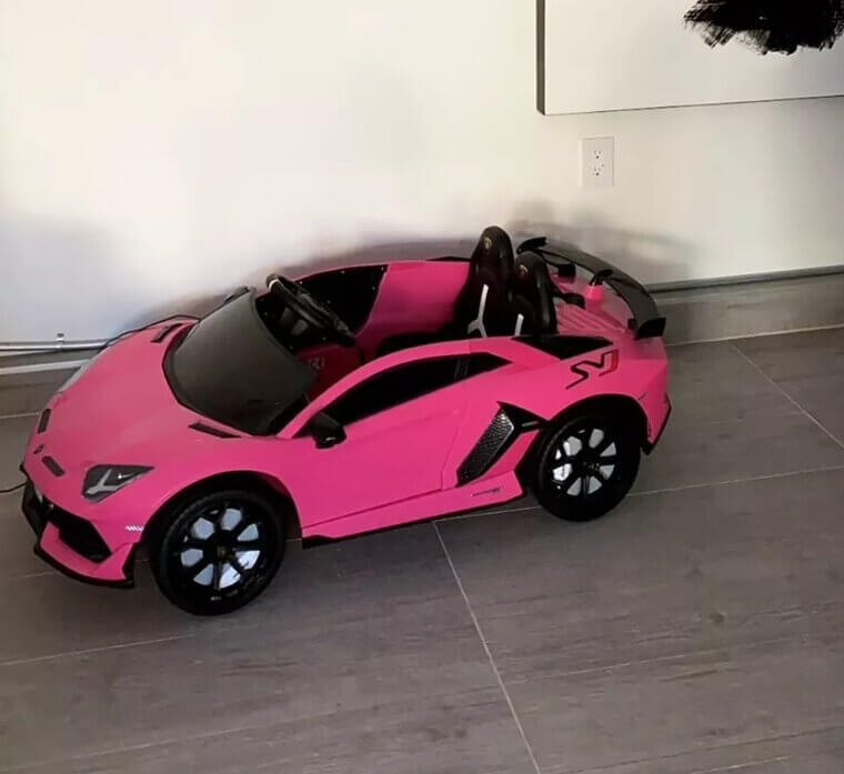 Kylie Jenner and Travis Scott Give Stormi a Real Pink Mini Lamborghini