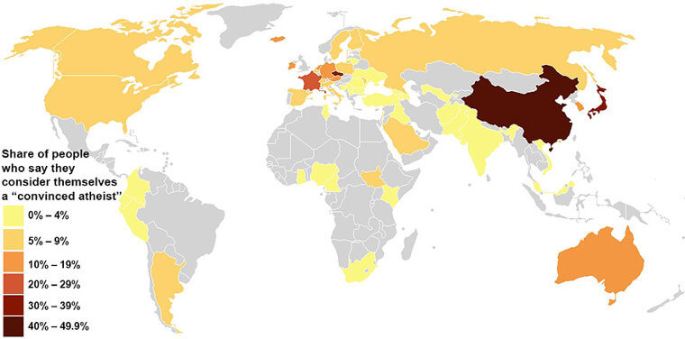 Atheists Around The World And Where They Are Mainly Concentrated