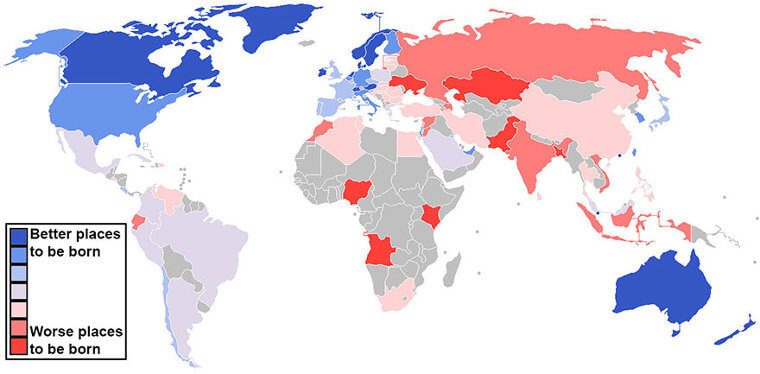 An Index Of Countries Where It Is Good To Be Born