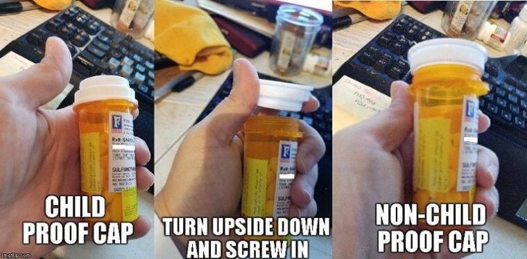 The Two Sided Cap of the Pill Bottle