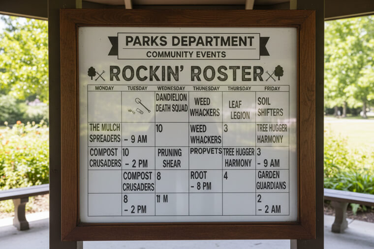 Parks Department Event That Sound Like Rock Bands