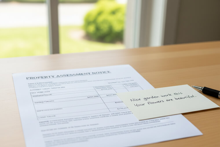 Property Assessment Notices With Encouraging Home Compliments