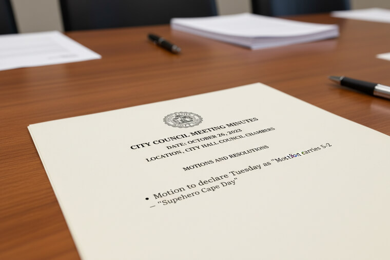 City Council Meeting Minutes With Unusual "Motions"