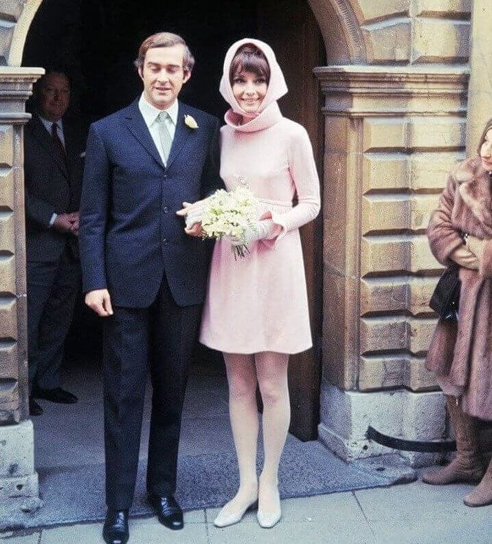 Audrey Hepburn & Andrea Dotti (1969): She Wore a Pink Mini-Dress and Matching Scarf for Her Second Wedding