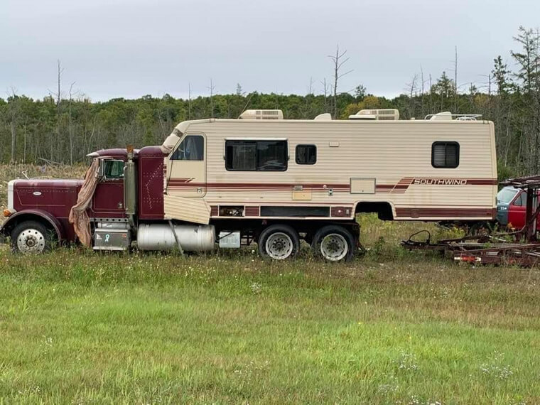 RV Meets Big Rig on the Open Road