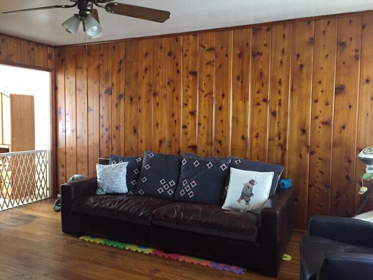 Knotty Pine Paneling on Basement Walls