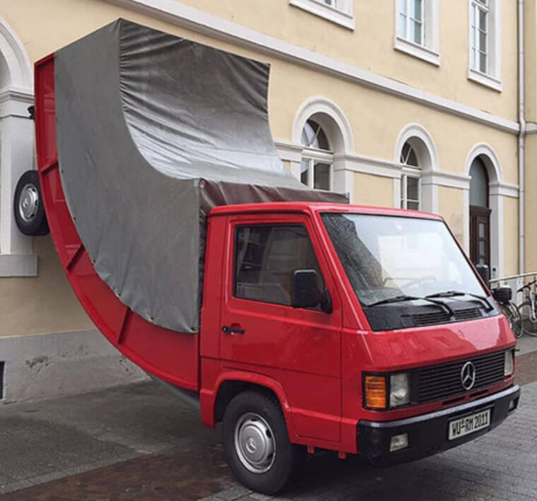 Truck Defying Gravity and Logic