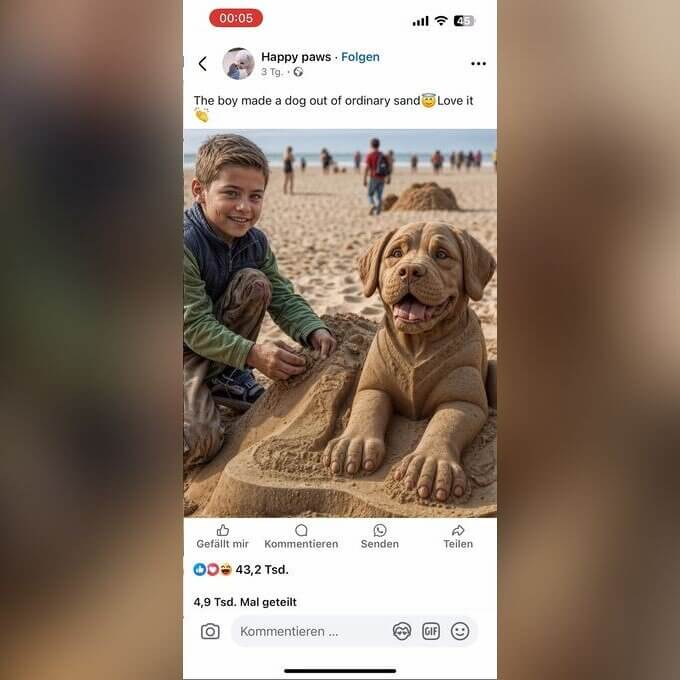 The Sand Dog with Human Paws