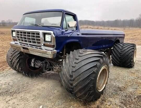 Monster Wheels on a Classic Frame: An Unforgettable Sight