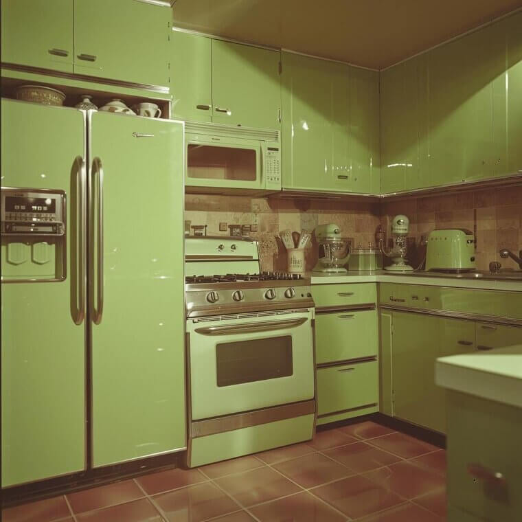 Avocado Green Appliances in Kitchens