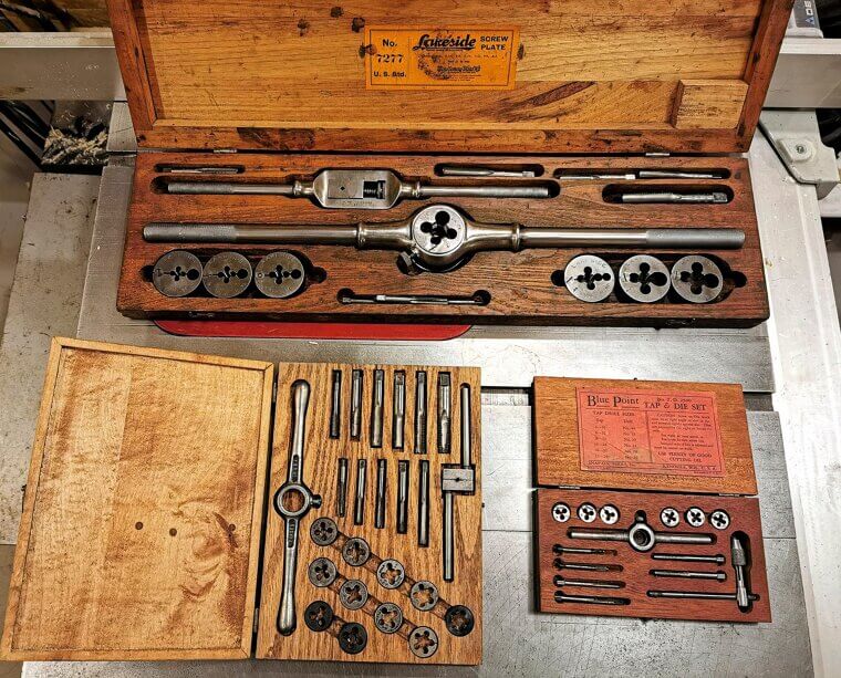 Vintage Tap and Die Sets in Metal Cases