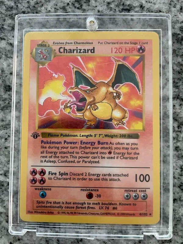 First Edition Pokémon Charizard Card