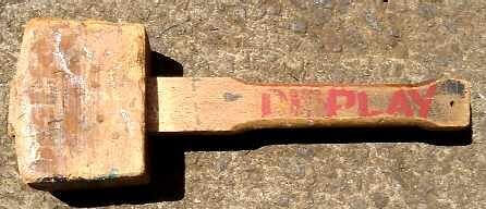 Old Wooden Mallet Tools With Turned Handles